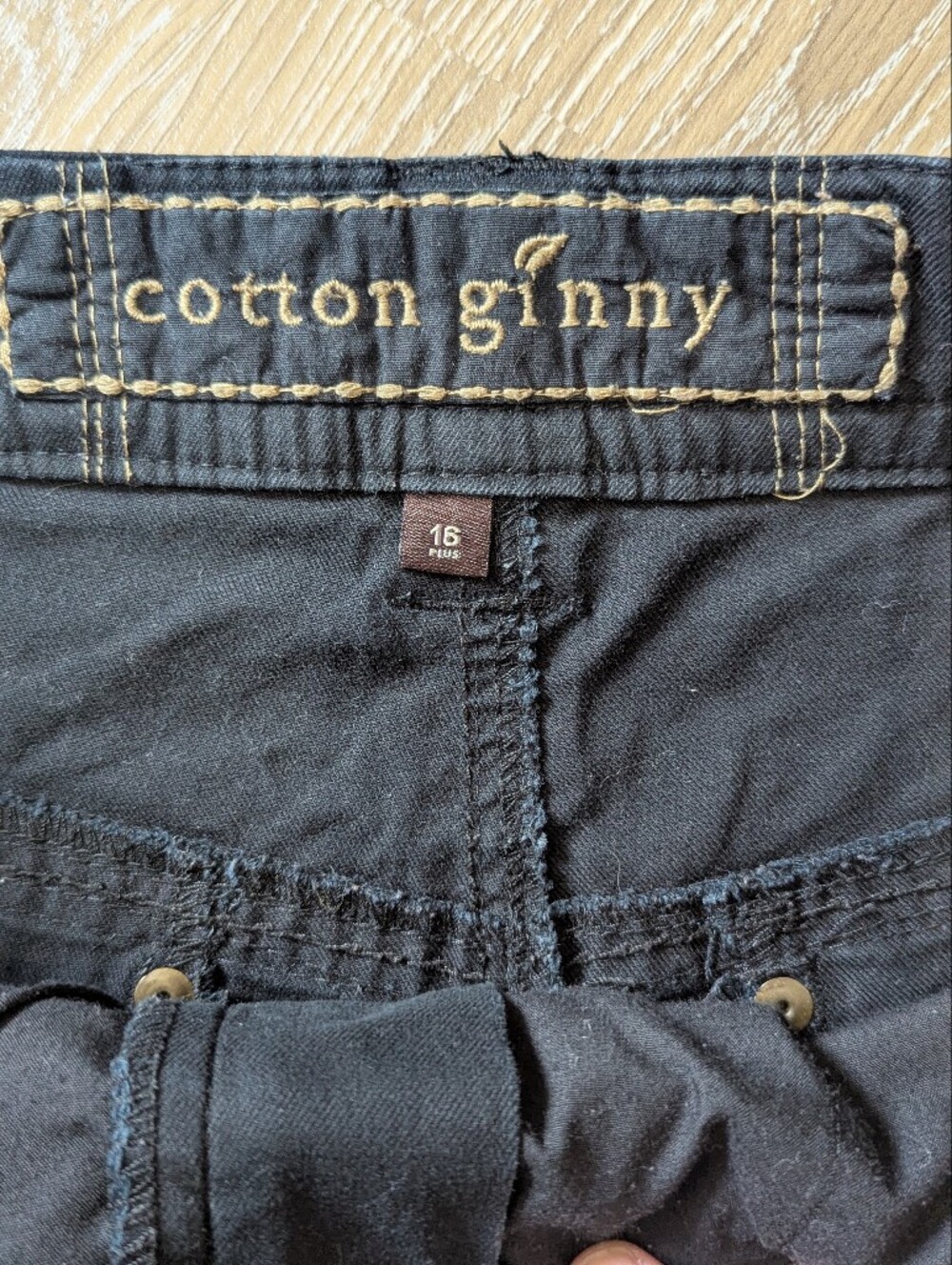 Cotton Ginny Vintage Women's Black A-line Utility Y2k Cargo Skirt Cabincore - Picture 11 of 12